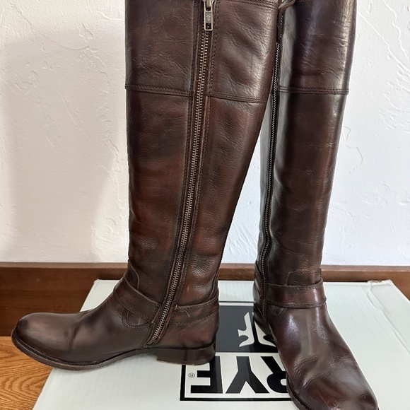 FRYE Melissa Harness Riding Boots - Size 6 - Color: Dark Brown - Picture 3 of 15